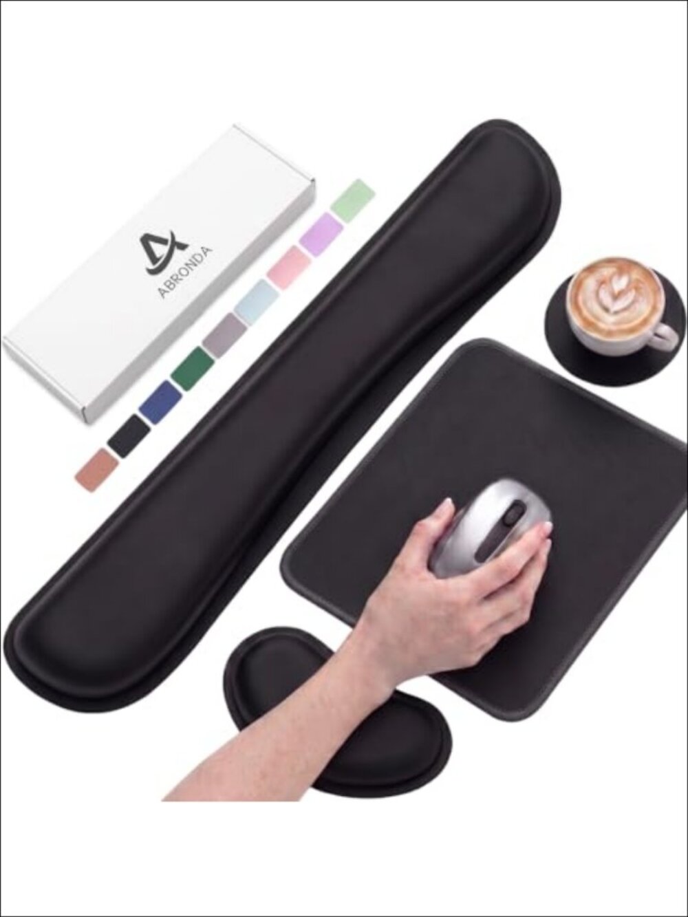 Ergonomic Memory Foam Keyboard and Mouse Wrist Rest Pad Set Carpal Tunnel